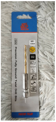 Mũi Khoan Inox Tiger Titan vàng chân 3,2Li